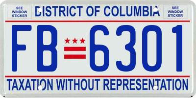 DC license plate FB6301