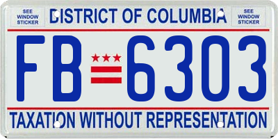 DC license plate FB6303