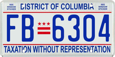 DC license plate FB6304