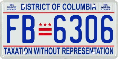 DC license plate FB6306