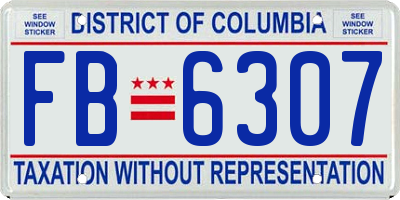 DC license plate FB6307