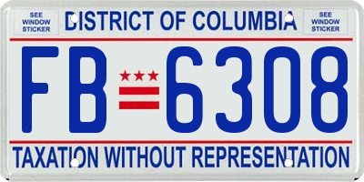 DC license plate FB6308