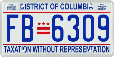 DC license plate FB6309