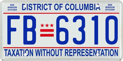 DC license plate FB6310