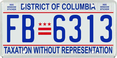 DC license plate FB6313