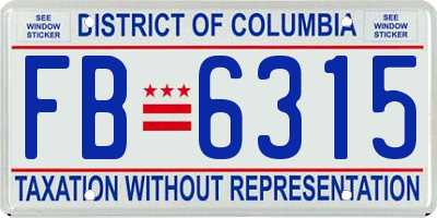 DC license plate FB6315