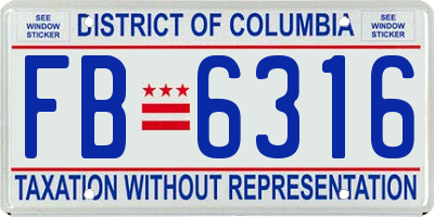 DC license plate FB6316