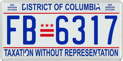 DC license plate FB6317