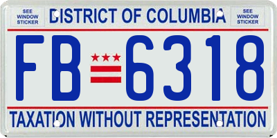 DC license plate FB6318