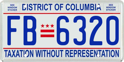 DC license plate FB6320