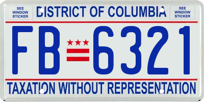 DC license plate FB6321