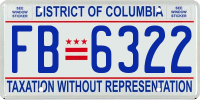 DC license plate FB6322