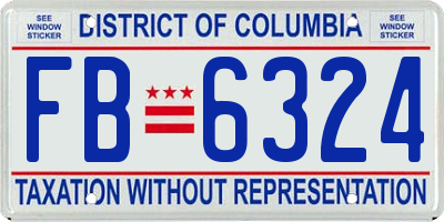 DC license plate FB6324