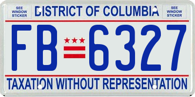 DC license plate FB6327