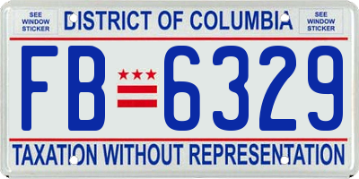 DC license plate FB6329