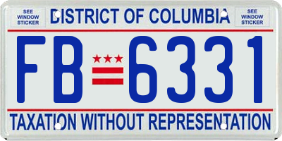 DC license plate FB6331