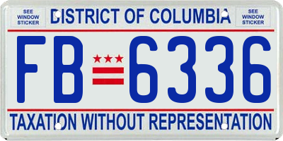 DC license plate FB6336