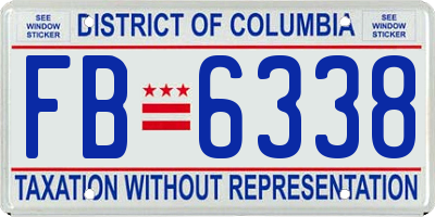 DC license plate FB6338