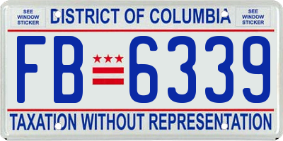 DC license plate FB6339