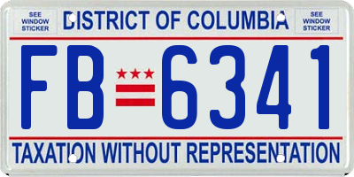 DC license plate FB6341