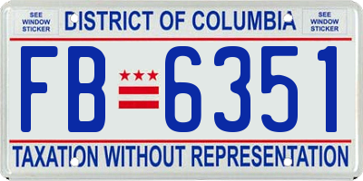 DC license plate FB6351