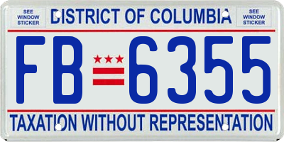 DC license plate FB6355