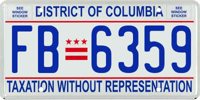 DC license plate FB6359