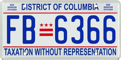 DC license plate FB6366