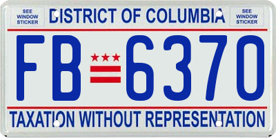 DC license plate FB6370