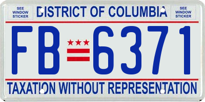 DC license plate FB6371