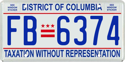 DC license plate FB6374