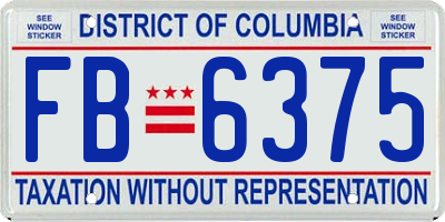 DC license plate FB6375