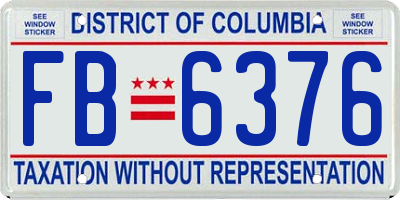 DC license plate FB6376