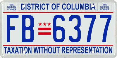 DC license plate FB6377