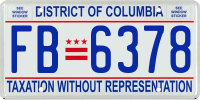 DC license plate FB6378