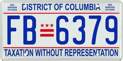 DC license plate FB6379