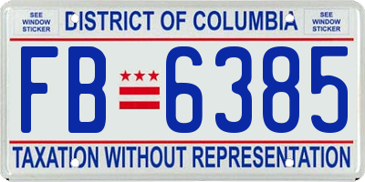 DC license plate FB6385