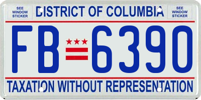 DC license plate FB6390