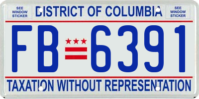 DC license plate FB6391