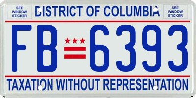 DC license plate FB6393