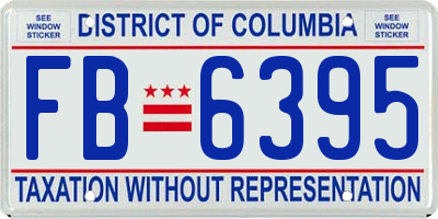 DC license plate FB6395