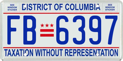 DC license plate FB6397