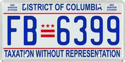 DC license plate FB6399