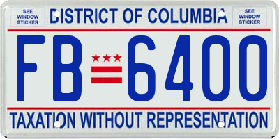 DC license plate FB6400