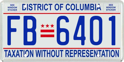 DC license plate FB6401