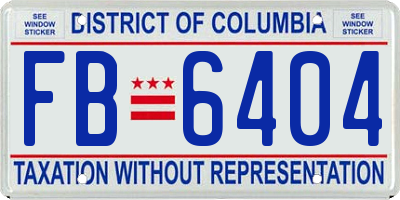 DC license plate FB6404