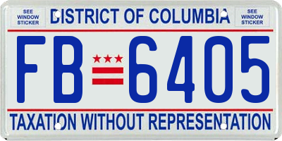 DC license plate FB6405