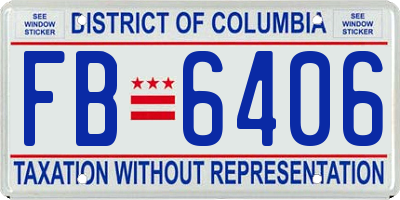 DC license plate FB6406