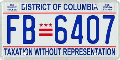 DC license plate FB6407