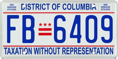 DC license plate FB6409